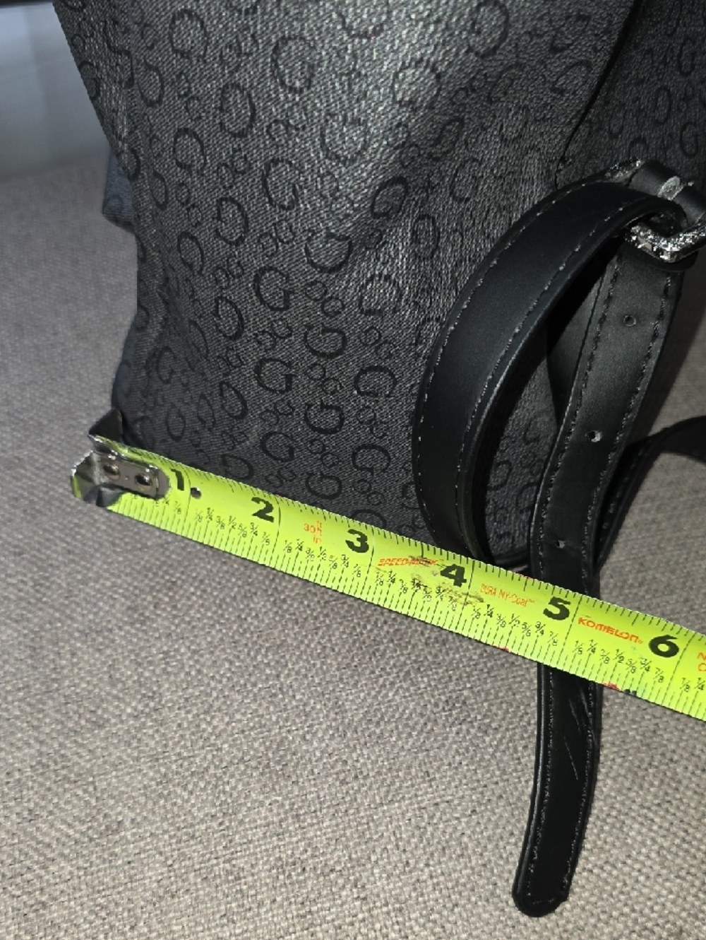 GUESS Black Monogram Drawstring Backpack - Picture 9 of 14
